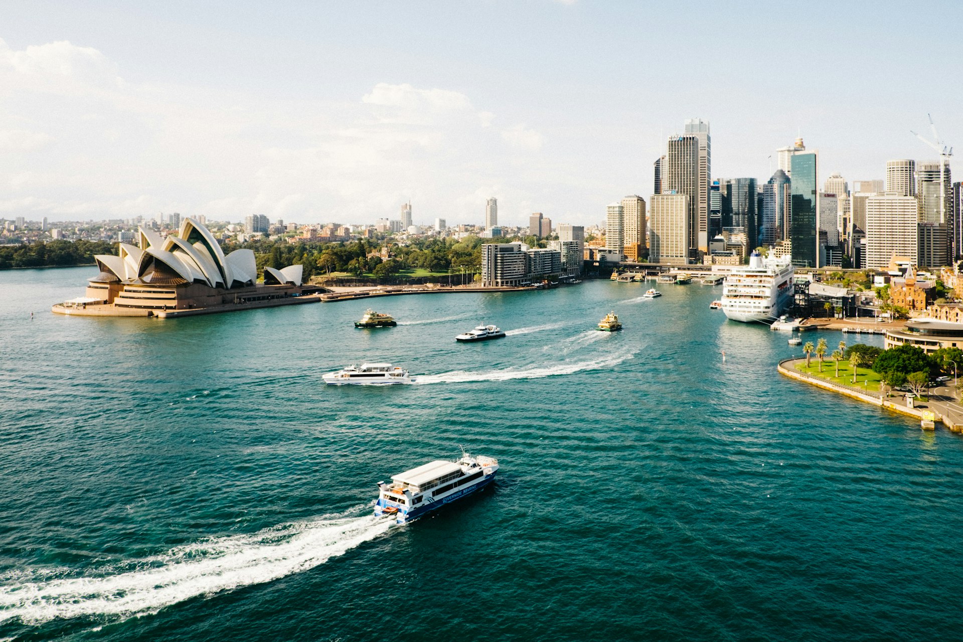 Sydney Harbour skyline at sunset