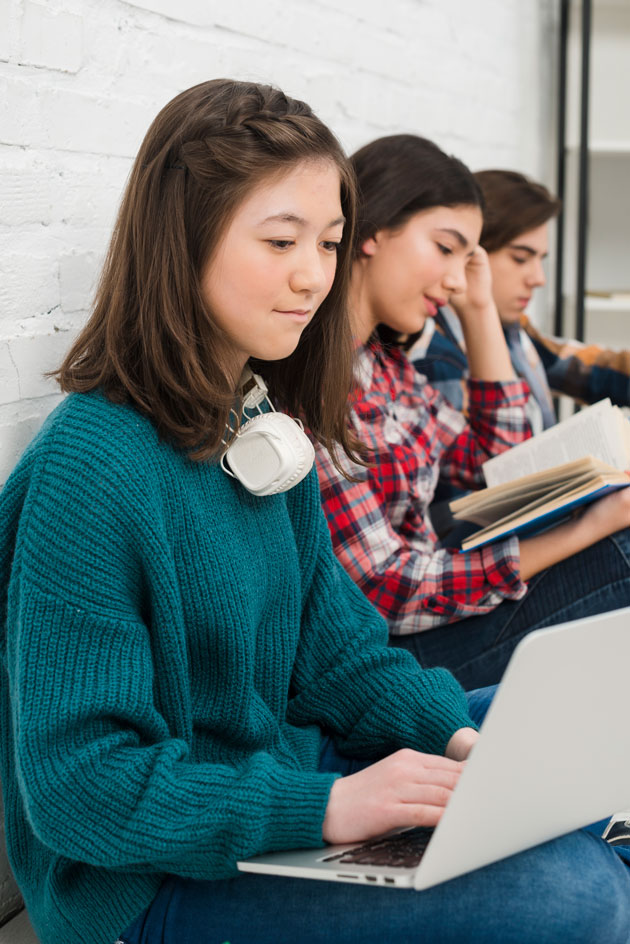 Students studying